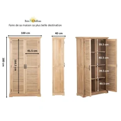 Armoire à 2 portes bois massif en manguier – Paran