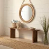 Banc arrondi miel en bois massif acacia - Ellipse