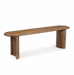 Banc arrondi miel en bois massif acacia - Ellipse