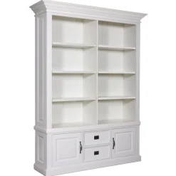 Bibliothèque 2 portes 2 tiroirs avec des panneaux de bossage "Romance"
