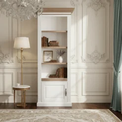 Bibliothèque avec porte - tourne à gauche "Chêne et Pin Romance"