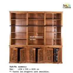 Bibliothèque échelle H235 en acacia massif | Pleiade IV