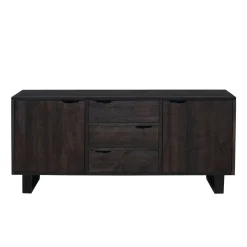 Buffet 2 portes 3 tiroirs en acacia massif et métal | Acacia Black Forest