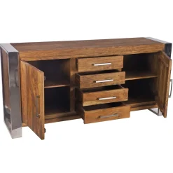 Buffet 2 portes 4 tiroirs PM | Acacia Stainless III