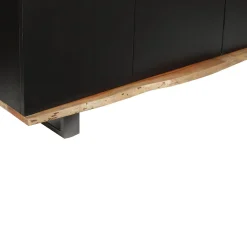 Buffet 4 portes en bois massif acacia - Black