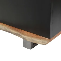 Buffet 3 portes en bois massif acacia - Black