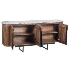 Buffet 4 portes plateau marbre | Manguier Kfir II