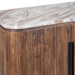 Buffet 4 portes plateau marbre | Manguier Kfir III