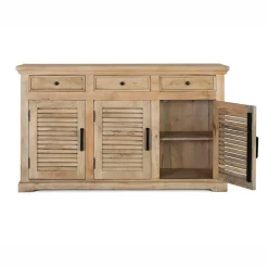 Buffet 3 tiroirs 3 portes bois massif en manguier – Paran