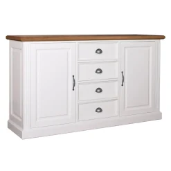 Buffet bas 2 portes 4 tiroirs "Chêne et Pin Romance"