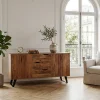 Buffet bas 4 portes 3 tiroirs en bois massif acacia - Bunting