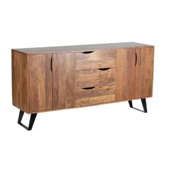 Buffet bas 4 portes 3 tiroirs en bois massif acacia - Bunting