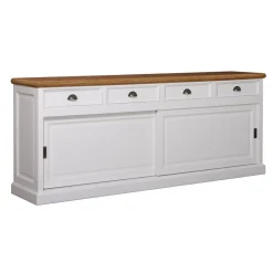 Buffet bas 2 portes 4 tiroirs "Chêne et Pin Charme"