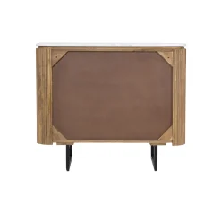 Buffet bas 2 portes plateau marbre blanc | Manguier Kfir II
