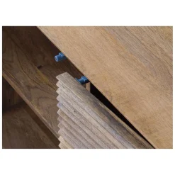Buffet bas bois sculpté motif géométrique 3P | Manguier Maglan II