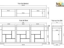 Buffet bois massif sculpté bicolore 3P 3T | Acacia Maya