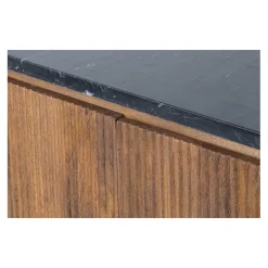 Buffet bois 4P plateau marbre noir | Manguier Kfir