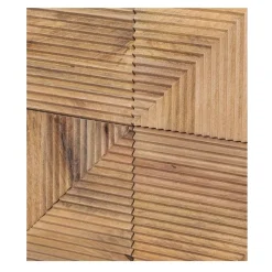 Buffet haut bois sculpté motif géométrique 4P | Manguier Maglan