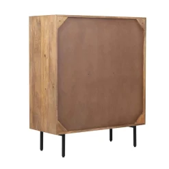 Buffet haut bois sculpté motif géométrique 4P | Manguier Maglan II