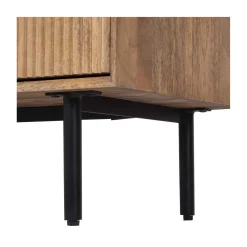 Buffet haut bois sculpté motif géométrique 4P | Manguier Maglan II