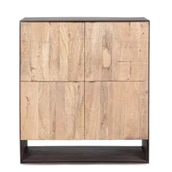Buffet haut design 4P bois bicolore | Manguier Kabir