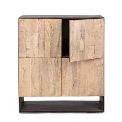 Buffet haut design 4P bois bicolore | Manguier Kabir