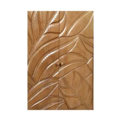 Buffet haut sculpté 2 portes en bois massif manguier - Floria