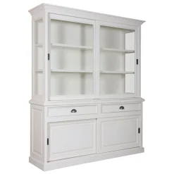 Buffet Vaisselier deux corps 2x2 portes 2 tiroirs | Pin Charme