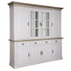 Buffet Vasselier deux corps 2x4 portes 4 tiroirs "Chêne et Pin Romance"