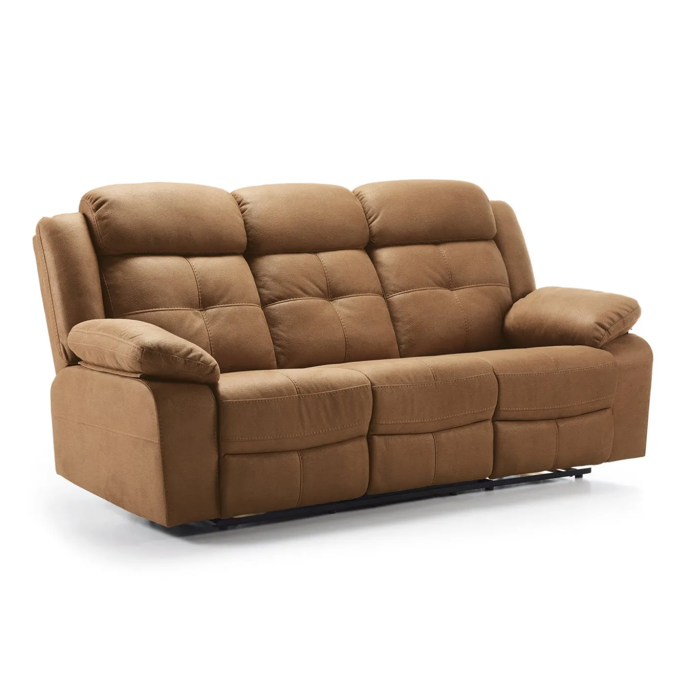 Canapé cuir 3 places, 2 relax manuel | Sydney Beige