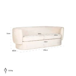Canapé Donatella blanc chenille fire retardant (FR-Bergen 900 blanc chenille)