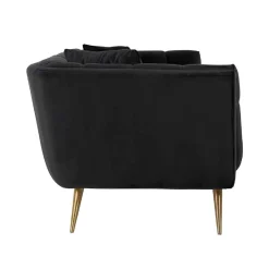 Canapé Huxley anthracite velours / brossé or (Quartz anthracite 801)