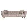Canapé Huxley Khaki velours / brossé or (Quartz Khaki 903)