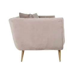Canapé Huxley Khaki velours / brossé or (Quartz Khaki 903)