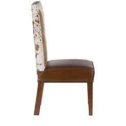 Chaise à haut dossier en peau de vache | Acacia Savage