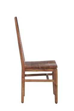 Chaise bois sculpté bicolore | Acacia Maya
