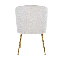 Chaise Cannon blanc Bouclé / brossé or (Copenhagen 900 Bouclé blanc)