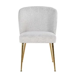 Chaise Cannon blanc Bouclé / brossé or (Copenhagen 900 Bouclé blanc)