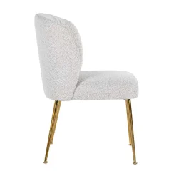 Chaise Cannon blanc Bouclé / brossé or (Copenhagen 900 Bouclé blanc)
