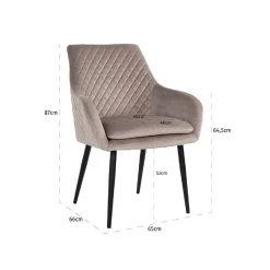 Chaise Chrissy Khaki Velvet