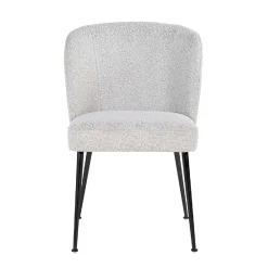Chaise Fallon blanc Bouclé / noir (Copenhagen 900 Bouclé blanc)
