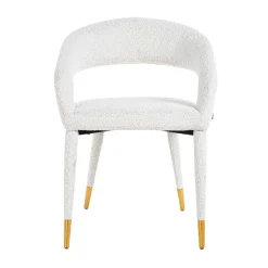 Chaise Gia blanc bouclé Fire retardant (FR-Copenhagen 900 Bouclé blanc)