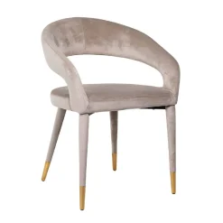 Chaise Gia Khaki velours Fire retardant (FR-Quartz 903 Khaki)