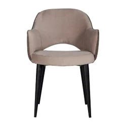 Chaise Giovanna avec accoudoir Quartz Khaki / Alaska Stone
