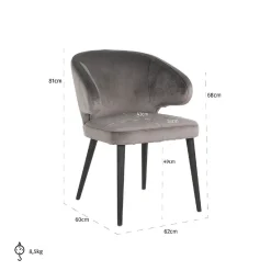 Chaise Indigo Stone velvet