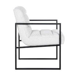 Chaise Lizzy blanc Bouclé / noir (Copenhagen 900 Bouclé blanc)