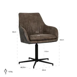 Chaise Lucy pivotante 63x68