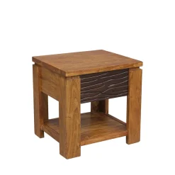 Chevet bois sculpté bicolore 1T | Acacia Maya