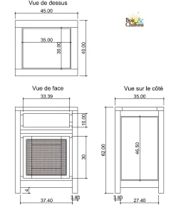 Chevet droite cannage | Acacia Tatoo II