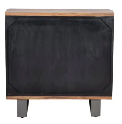 Commode 3 tiroirs en bois massif acacia - Black